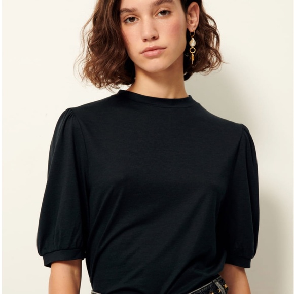 Sessun Black Puff Sleeve Top - Picture 2 of 7